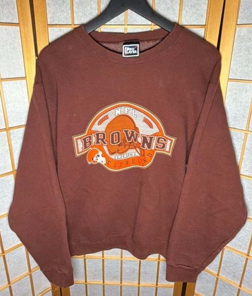1990’s Pro Player Cleveland Browns Sweatshirt Size M Brown NFL Crewneck